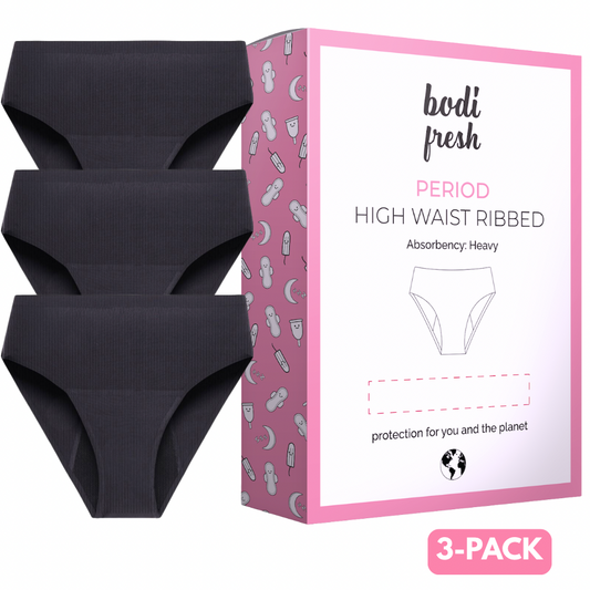 High Waist Ribbed Period Underwear - Heavy🩸🩸🩸🩸🩸 3 Pack