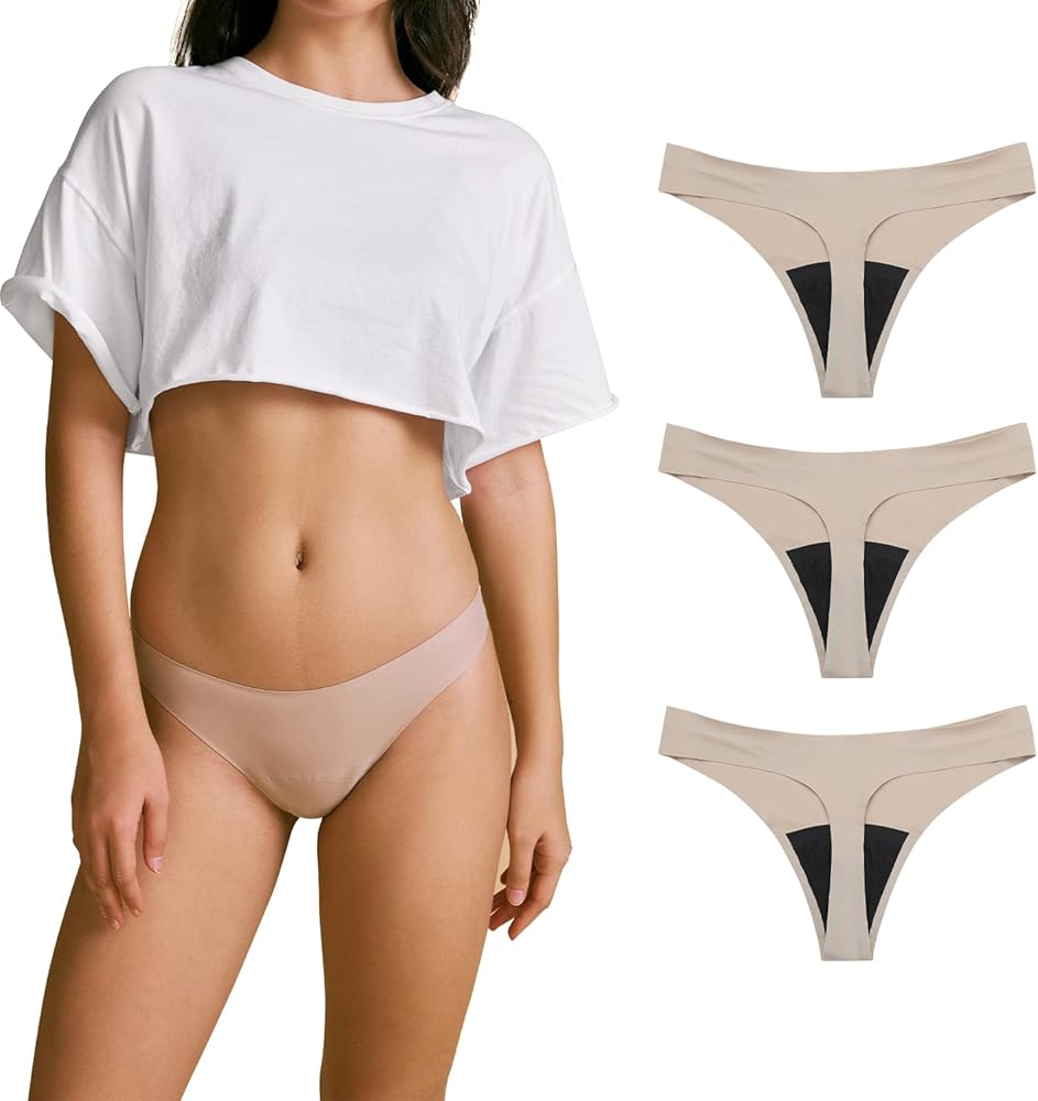 Everyday Leakproof Thong Period Underwear - Light - Moderate 🩸🩸 Pack of 3
